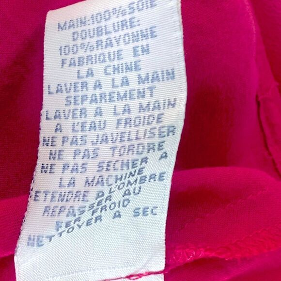 Lil For Anthropologie Pink Draped 100% Silk pleated A Line Smocked Back Dress L - Picture 13 of 13